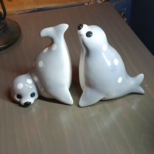 Fitz and Floyd Baby Seal Bookends Vintage 1980 Japan
